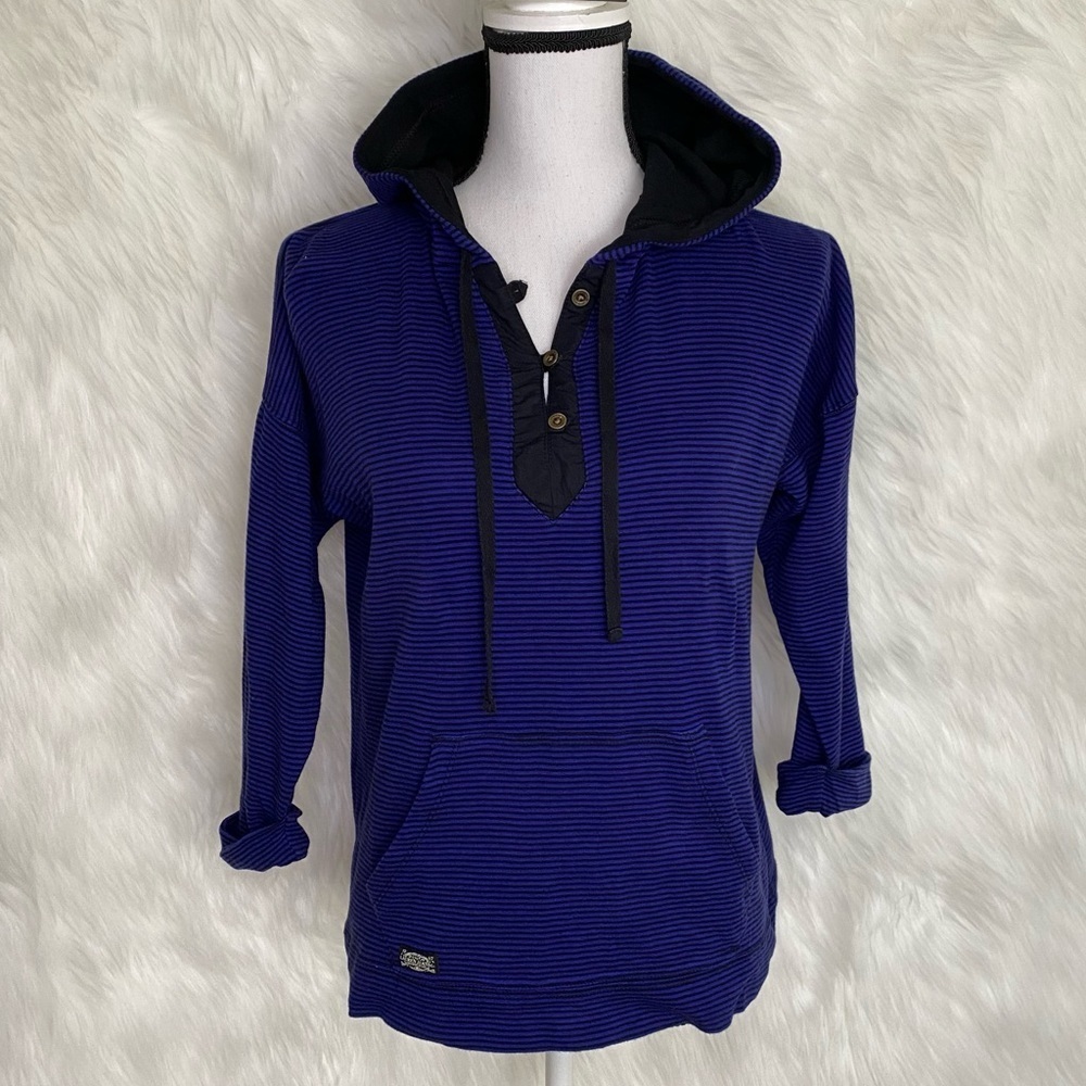 Lauren Ralph Lauren Striped Hoodie Top Size Medium